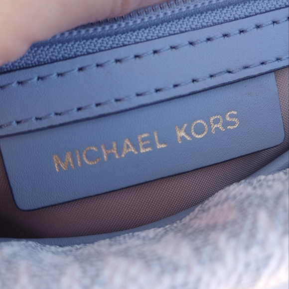 Michael Kors Navy Blue Color Block Logo Sloan Medium Top Handle Satchel - Picture 15 of 16